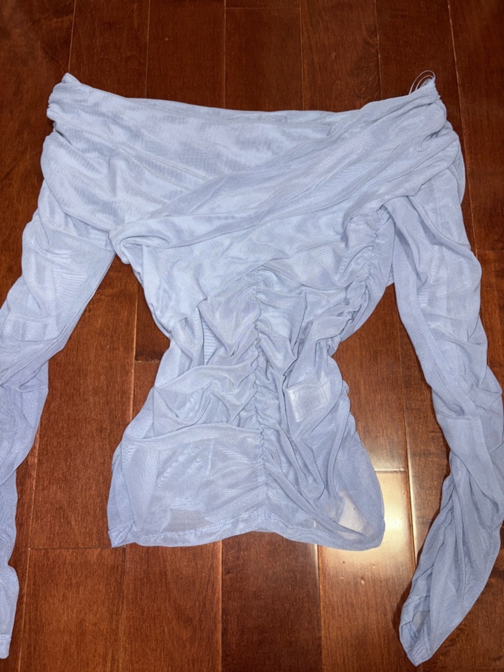 Steve Madden Light Blue Off-Shoulder Long Sleeve Top Size Small